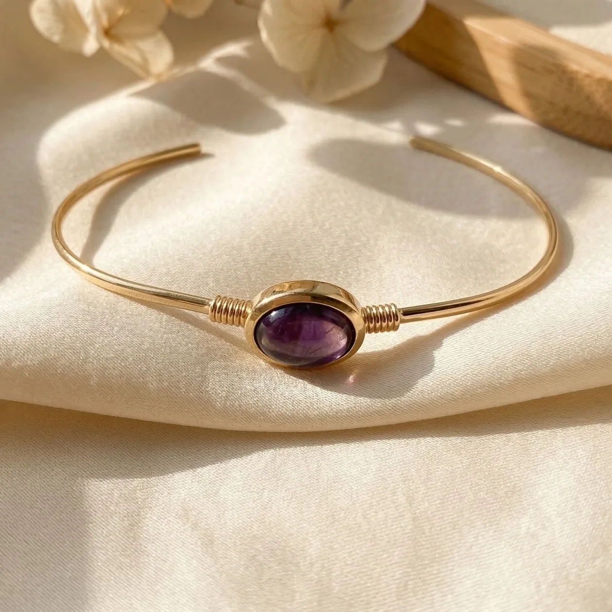 18ct Gold Plated Purple Amethyst Bangle: the shop's own photo