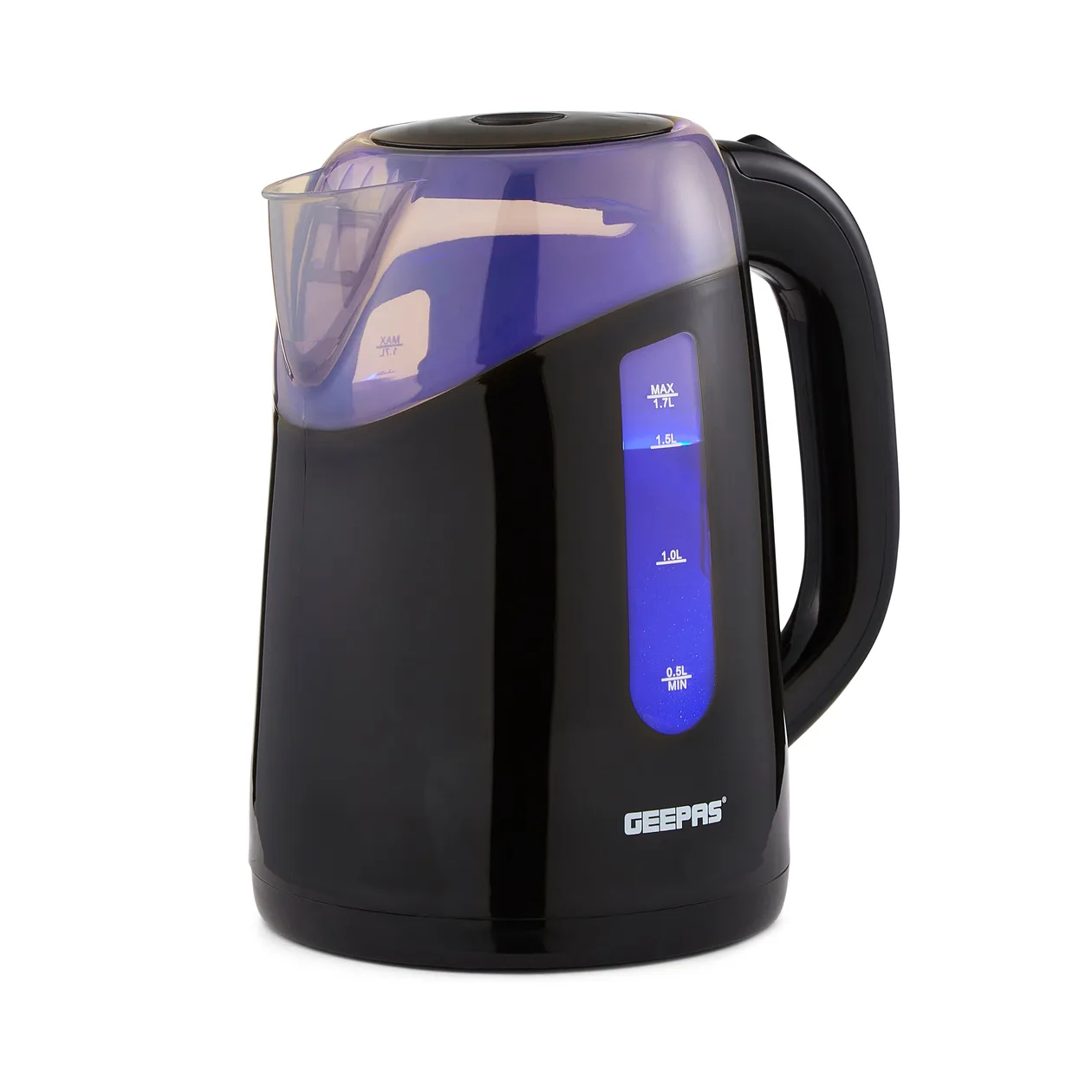 1.7L LED Illuminated Black Plastic Electric Kettle: the shop's own photo