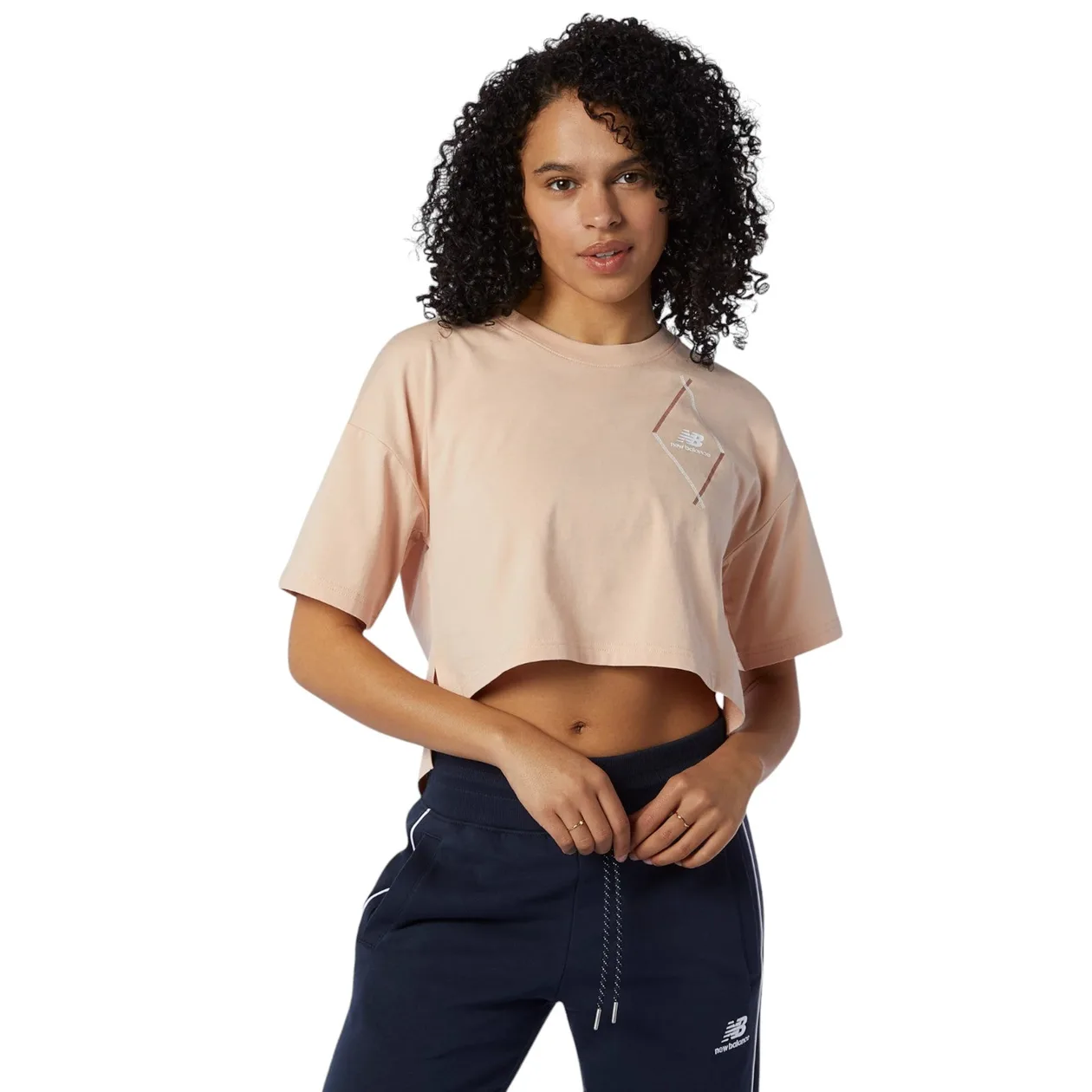 New Balance Womens Athletic Argyle Hilo T Shirt - Pink | Size: S: the shop's own photo