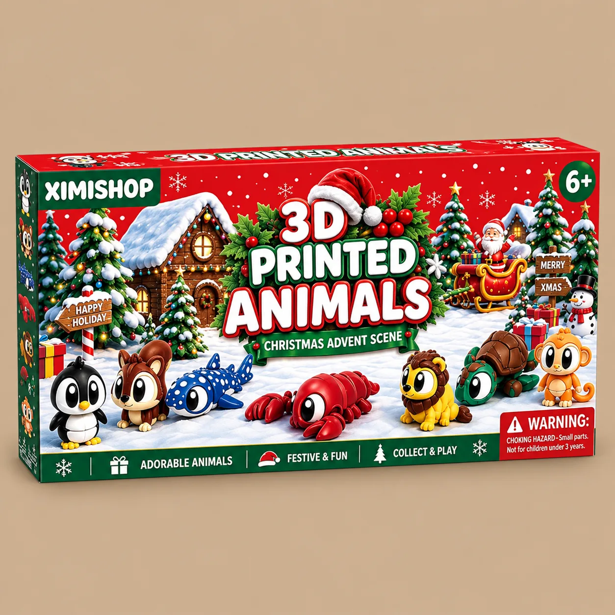 Big Eyed Edition 3D Printed Animals Advent Calendar: the shop's own photo