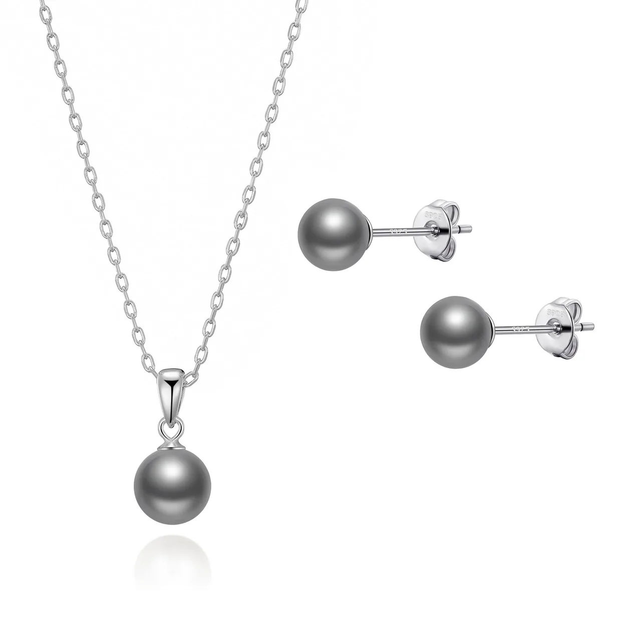 Sterling Silver Grey Shell Pearl Set: the shop's own photo