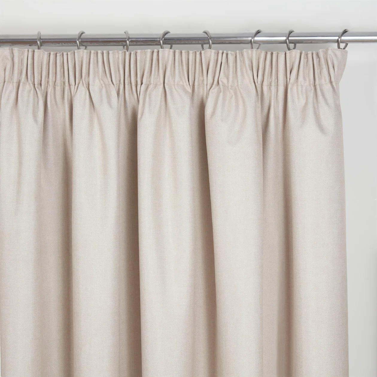 Eclipse Blackout Pencil Pleat Curtains - Natural - 66" x 54": the shop's own photo