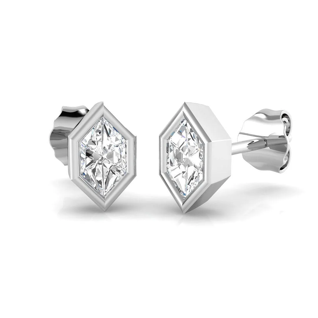 Solitaire Diamond Earrings - Epsby Gold 0.5ct Luxury Jewelry - 0.5 Carat / Lab Grown Diamond(D-VVS) / 18k Yellow Gold: the shop's own photo