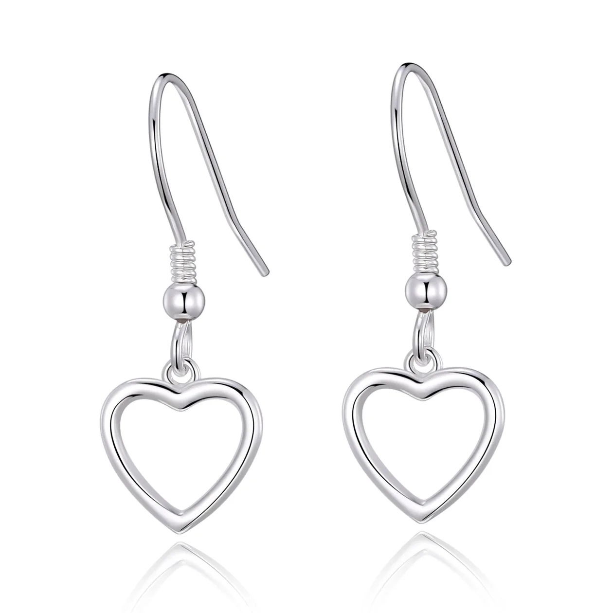 Sterling Silver Heart Drop Earrings: the shop's own photo