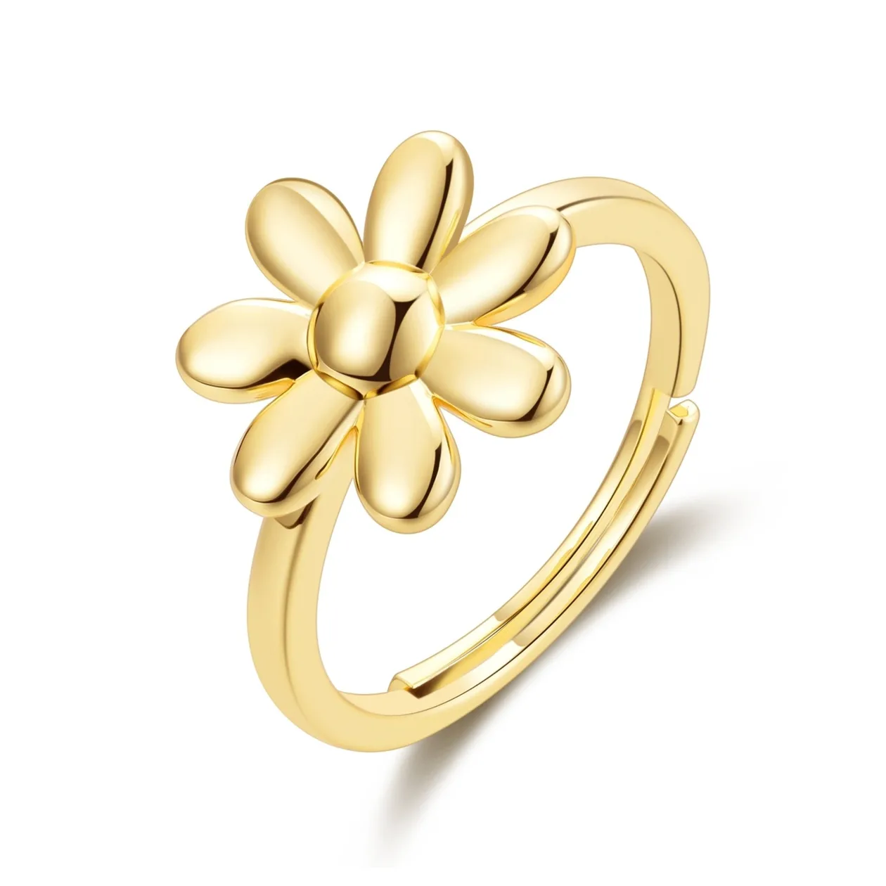 18k Gold Plated Adjustable Daisy Ring: the shop's own photo