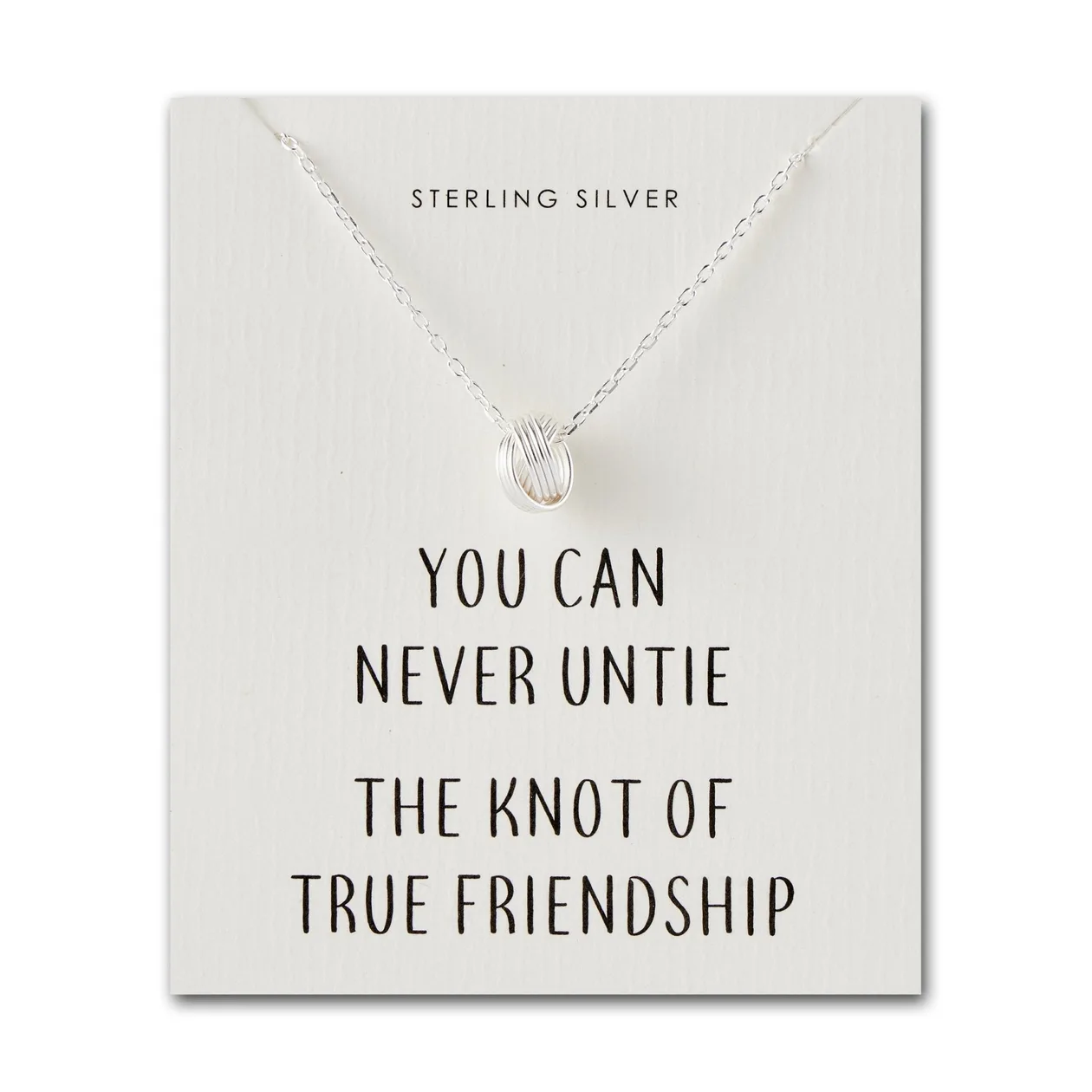 Sterling Silver Friendship Quote Knot Necklace: the shop's own photo