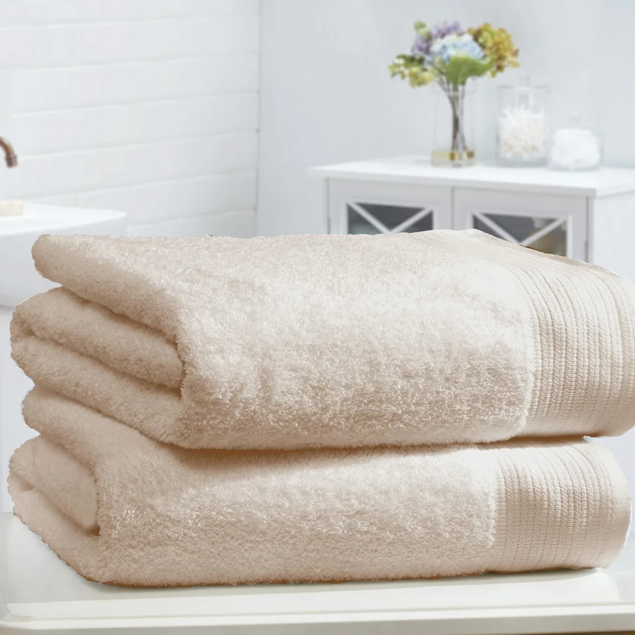 Chatsworth 100% Cotton Towels - Biscuit / 2pc Bath Sheet: the shop's own photo