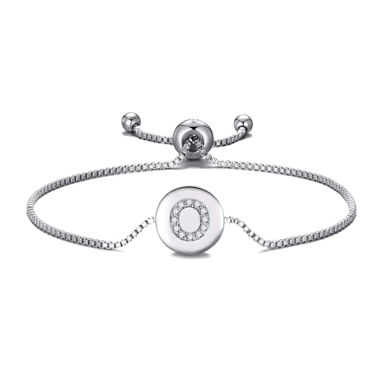 Initial Friendship Slider Bracelet Letter O Created with Zircondia® Crystals: the shop's own photo