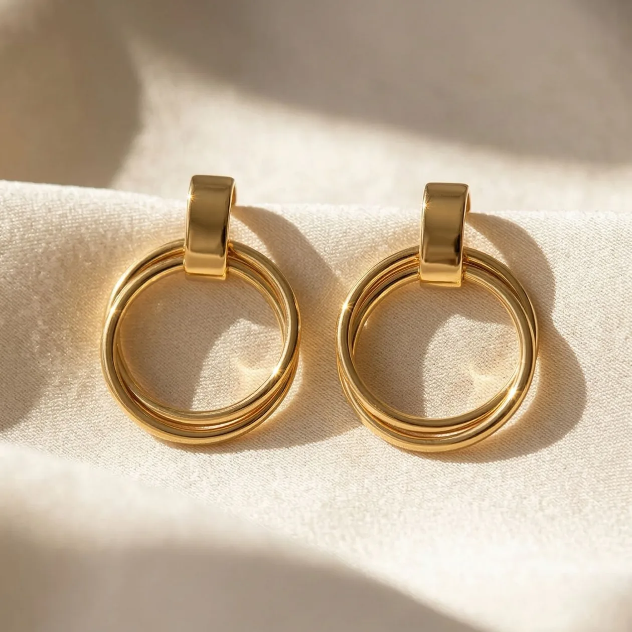 18ct Gold Plated Dual Hoop Earrings: the shop's own photo