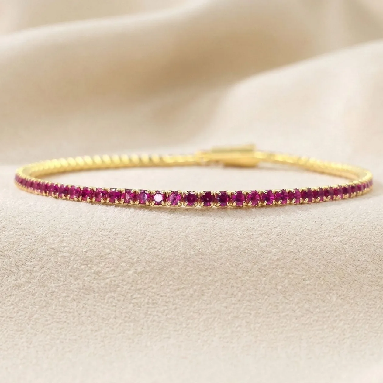 Ruby July Birthstone Dainty Tennis Bracelet: the shop's own photo
