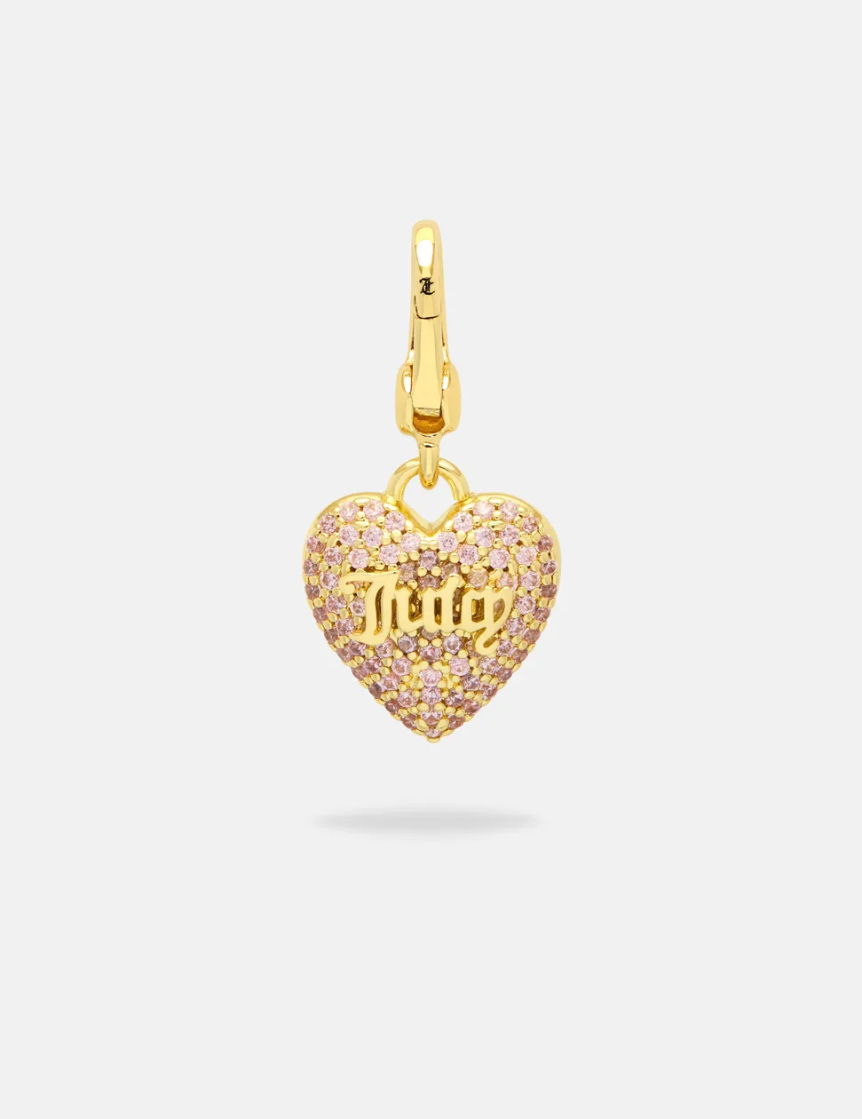 GOLD AND PINK CRYSTAL HEART CHARM - ONE / Gold: the shop's own photo