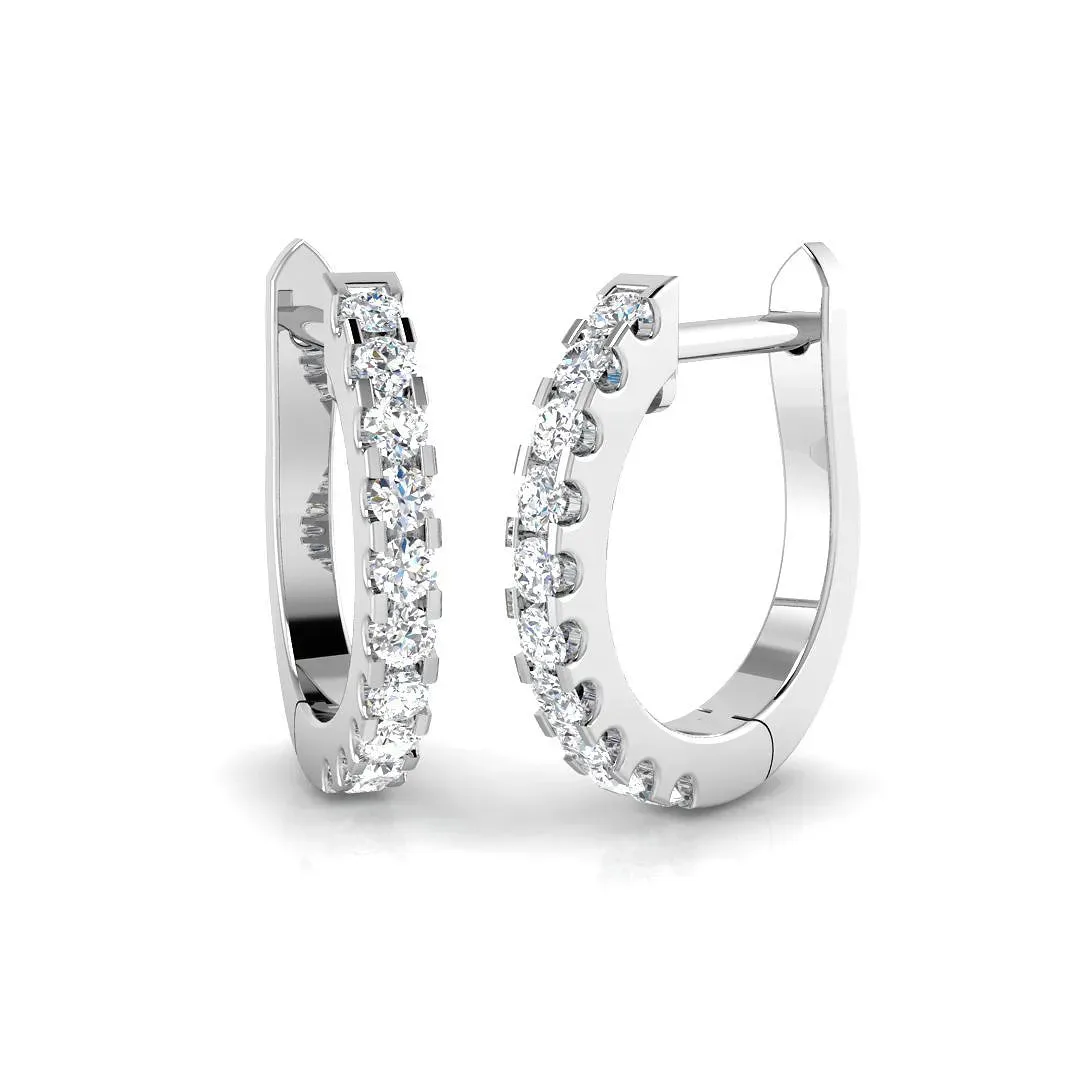 Hoop Earrings - 9K/18K Hallmarked Natural And Lab-Grown Sparkle - Lab Grown Diamond / 950 Platinum / 0.25: the shop's own photo