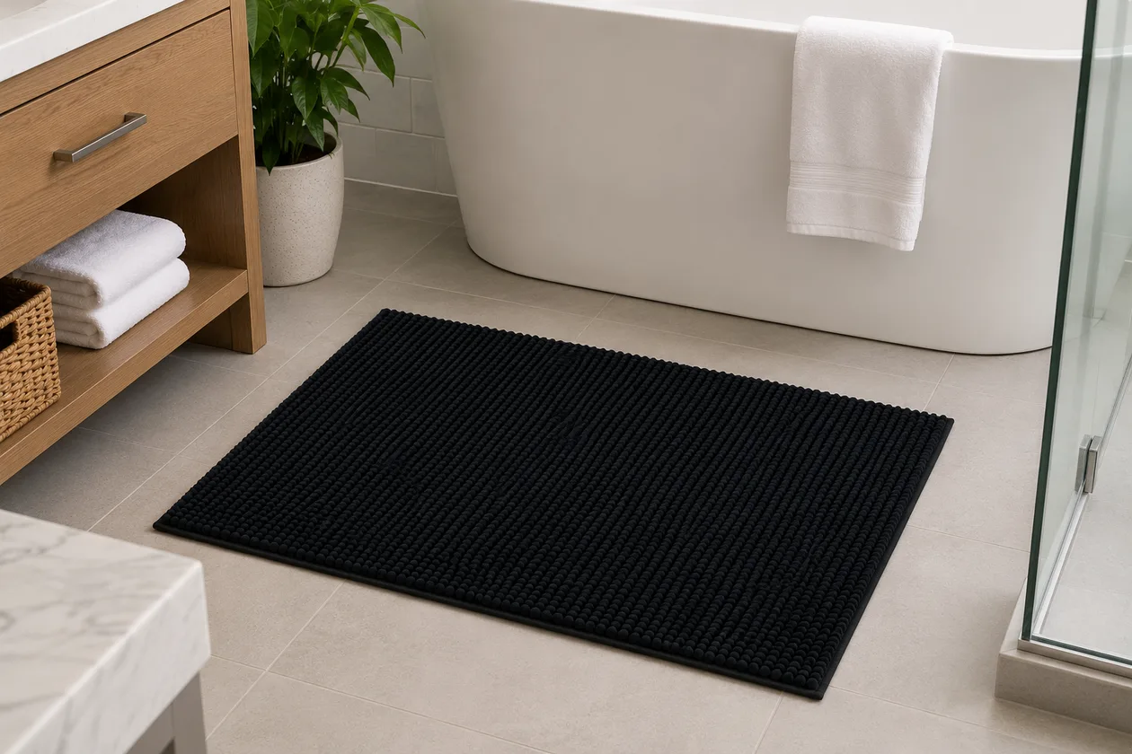 Noodle Bath Mats - 45x75cm / Black: the shop's own photo