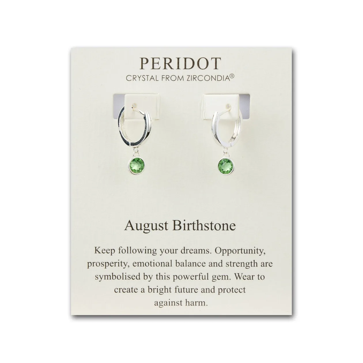 August Birthstone Hoop Earrings Created with Peridot Zircondia® Crystals: the shop's own photo