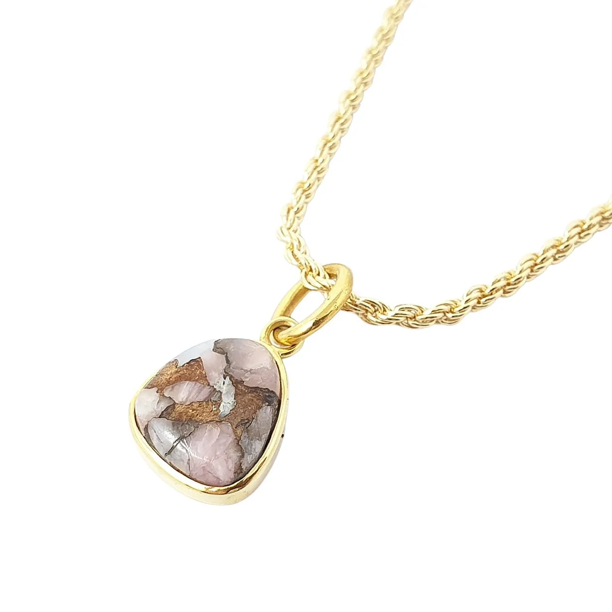 Statement Opal October Birthstone Gold Vermeil Pendant Rope Necklace: the shop's own photo