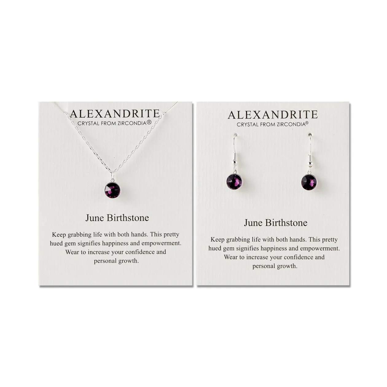 June (Alexandrite) Birthstone Necklace & Drop Earrings Set Created with Zircondia® Crystals: the shop's own photo