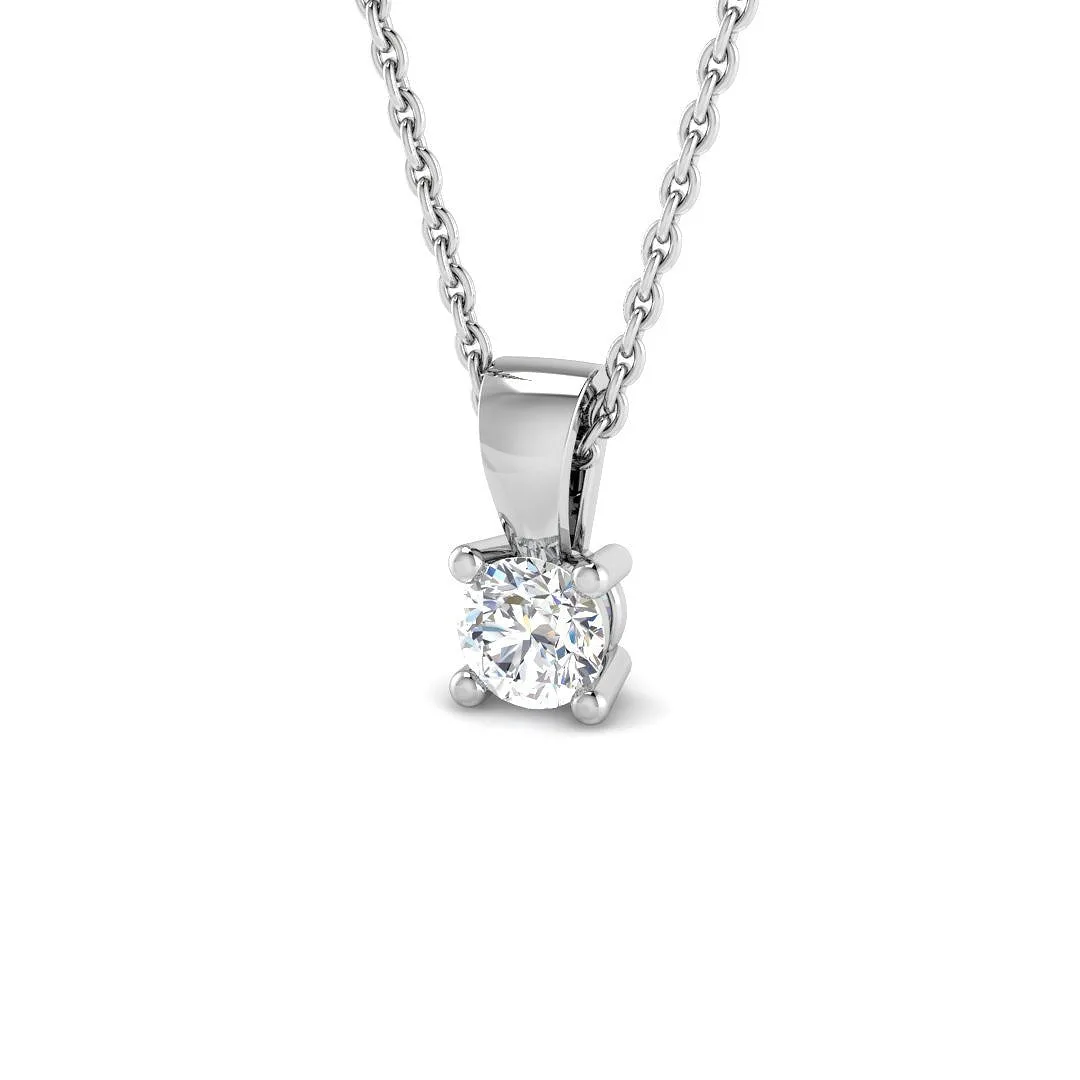 9ct White Gold 0.49ct Lab Grown Diamond Solitaire Pendant - 0.49 Carat / Lab Grown (D/VVS) / 9-k-white-gold-2: the shop's own photo