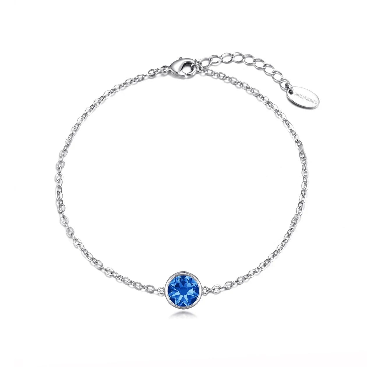 Dark Blue Crystal Anklet Created with Zircondia® Crystals: the shop's own photo