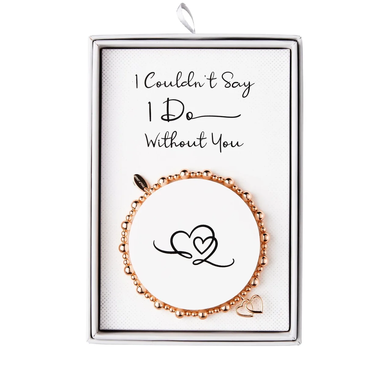 Rose Gold Plated I Couldn't Say i Do Without You Heart Link Stretch Bracelet with Gift Box: the shop's own photo