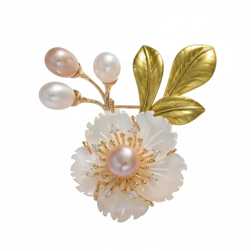 Freshwater Pearl Floral Brooch: the shop's own photo