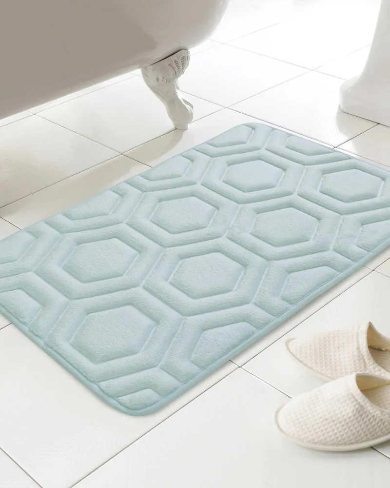 Geo Design Memory Foam Bath Mat - Blue: the shop's own photo