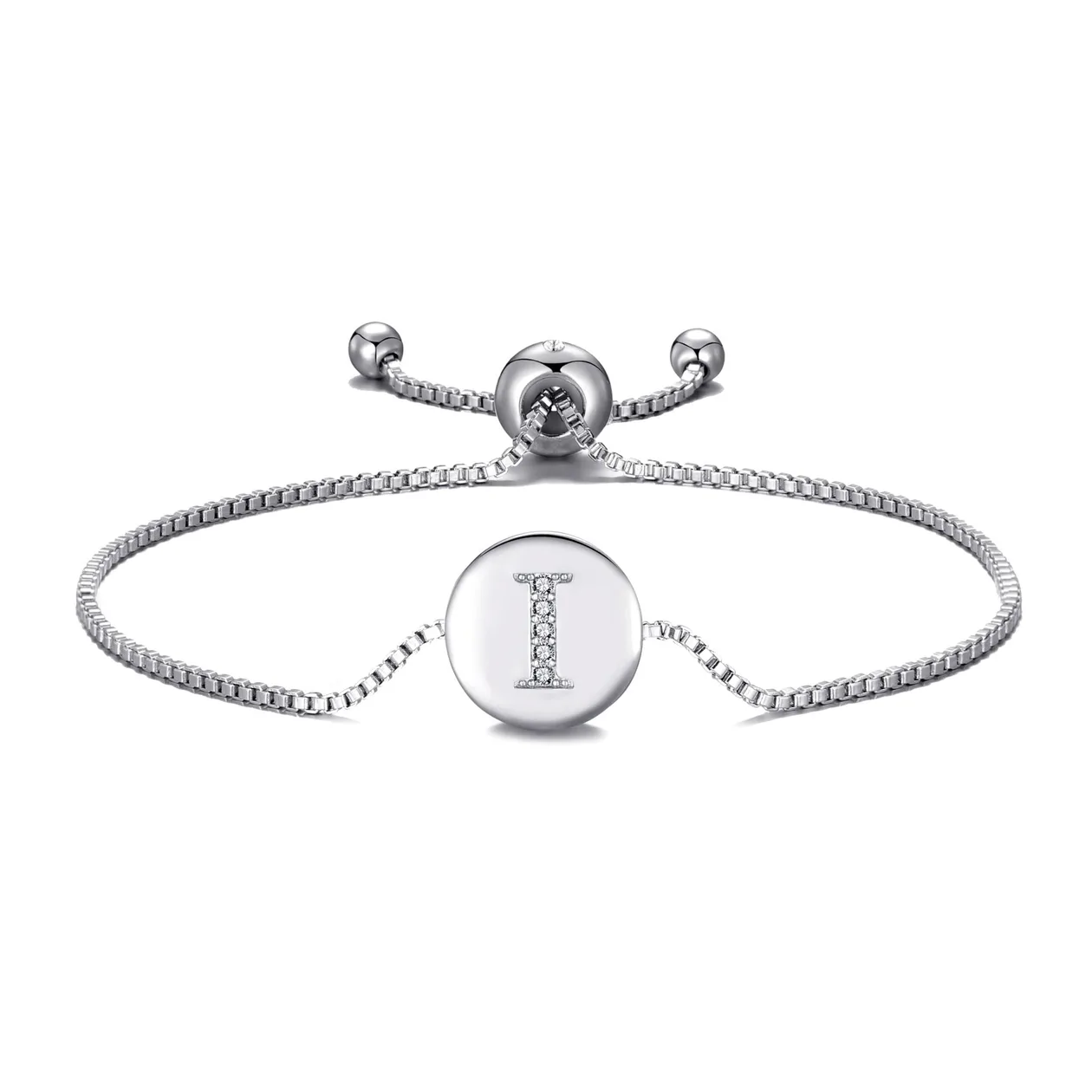 Initial Friendship Slider Bracelet Letter I Created with Zircondia® Crystals: the shop's own photo