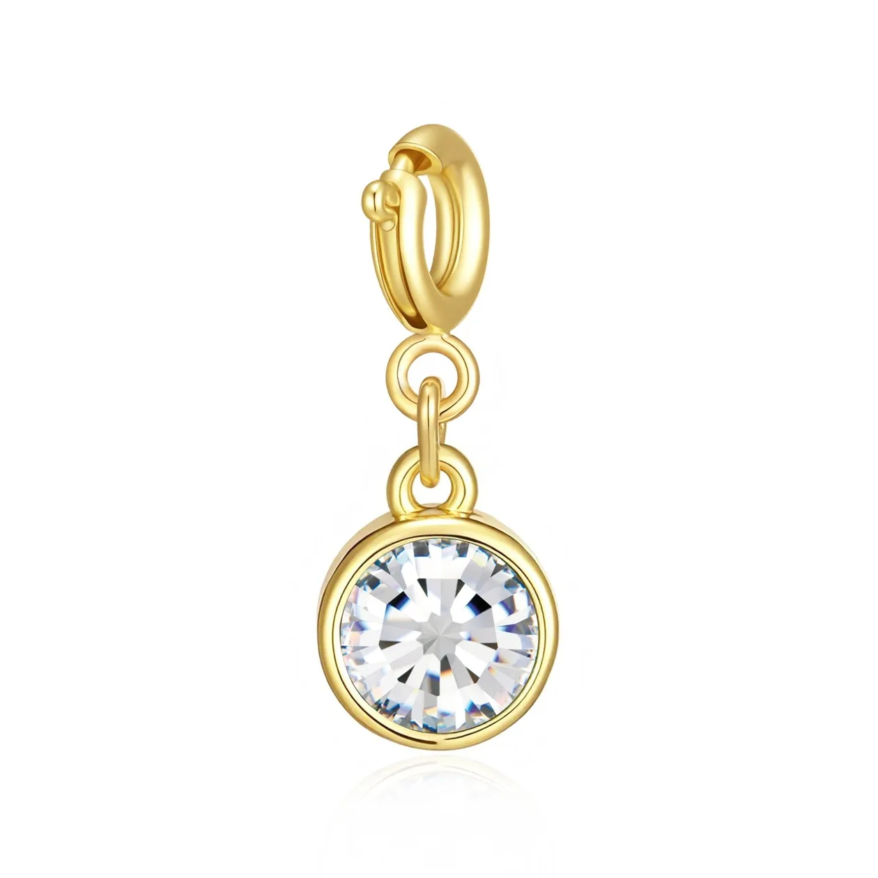 18k Gold Plated Clip on Birthstone Charms Created with Zircondia® Crystals: the shop's own photo