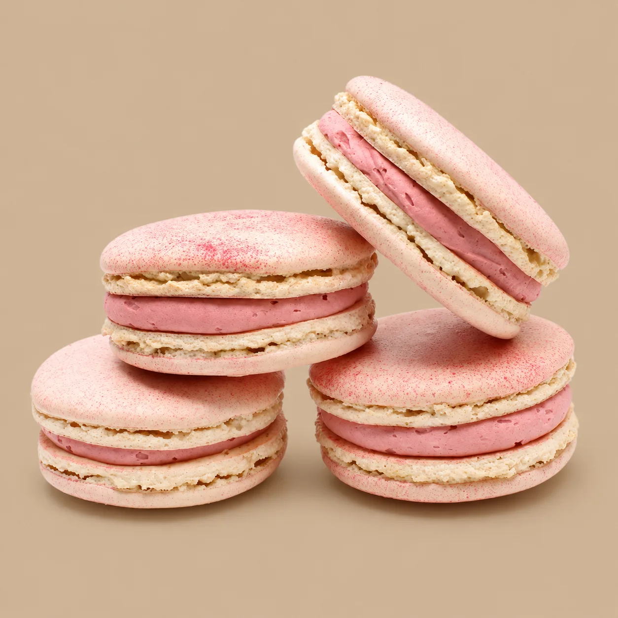 Macarons & More Large Strawberries & Cream Macarons 4s: the shop's own photo
