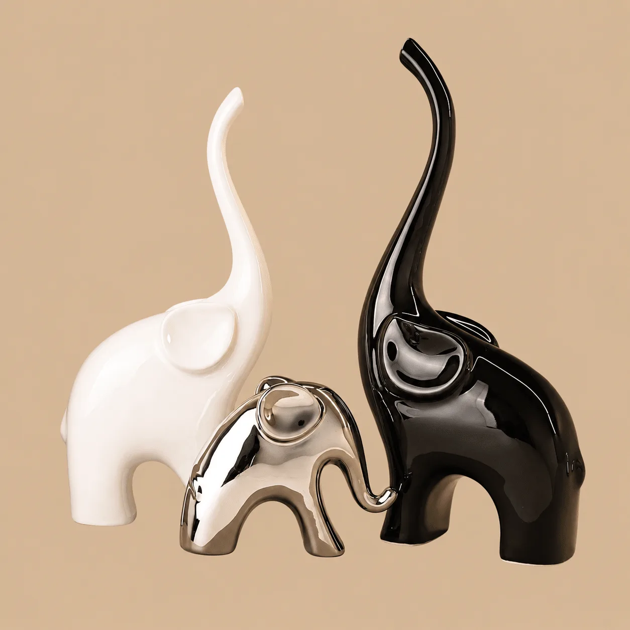 Ceramic Elephant Statues, Set of 3: the shop's own photo