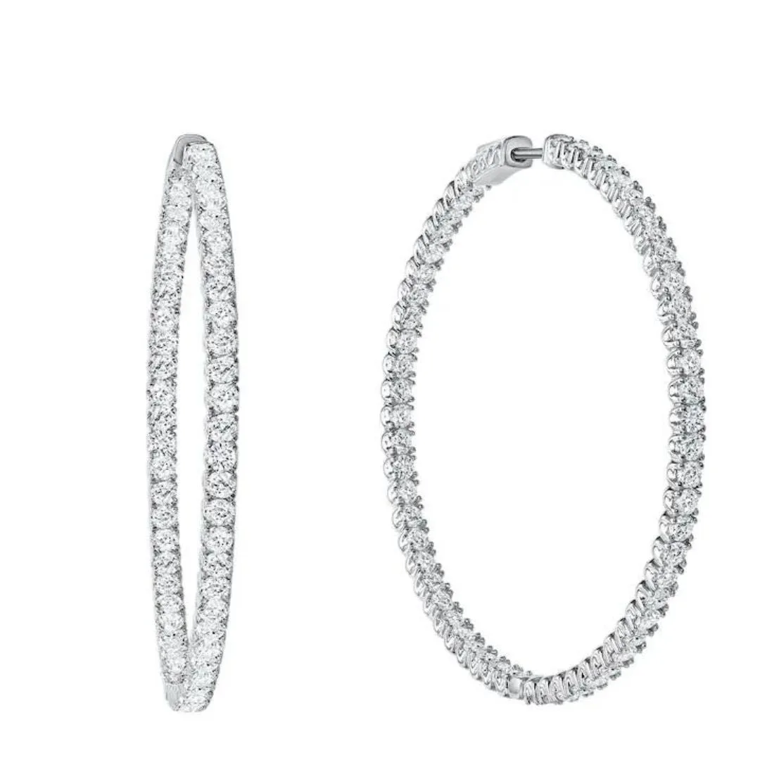 Hoop Earrings - 1.00 Carat Round Lab-Grown Diamond Sparkle - 2.00ct: the shop's own photo