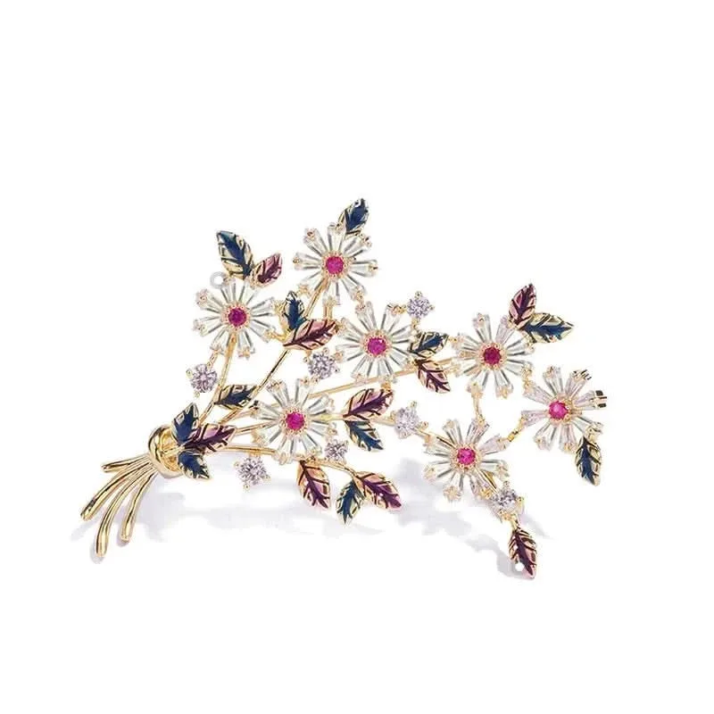 Enamel Bloom Zirconia Floral Brooch: the shop's own photo