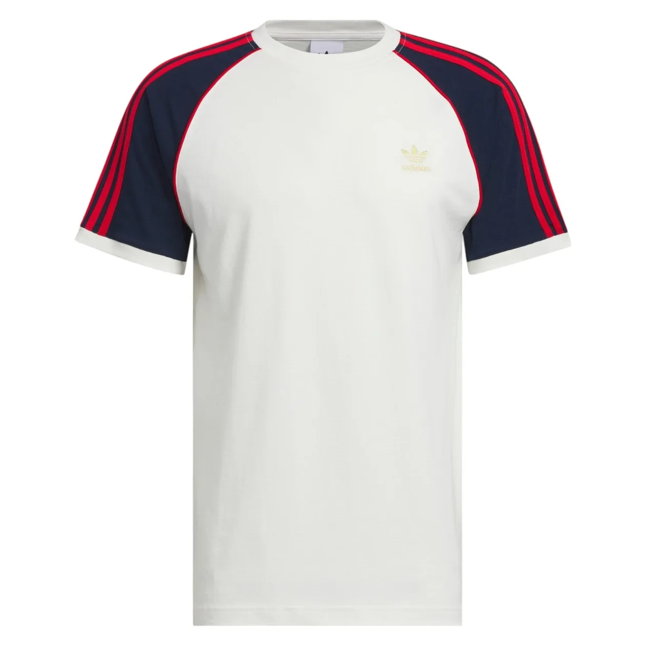 adidas Originals Colourblocked 3-Stripes Tee - Cloud White / Night Indigo | Size: XS: the shop's own photo
