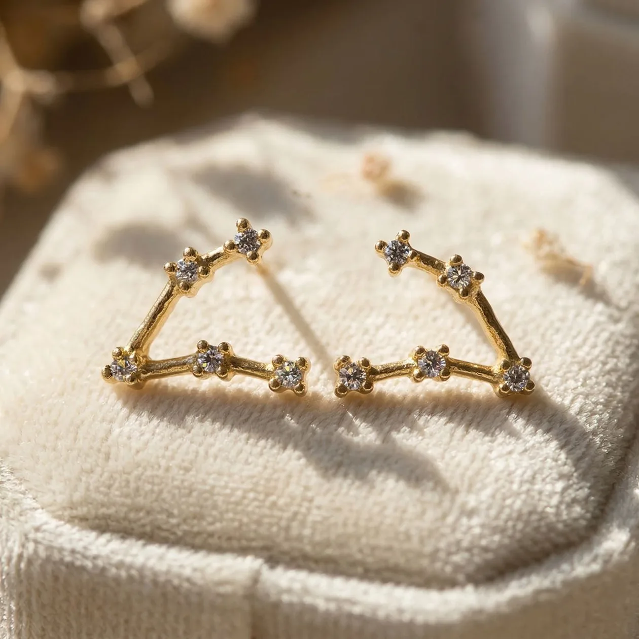 Aries Star Sign Constellation Astrology Tiny Zodiac Earrings: the shop's own photo