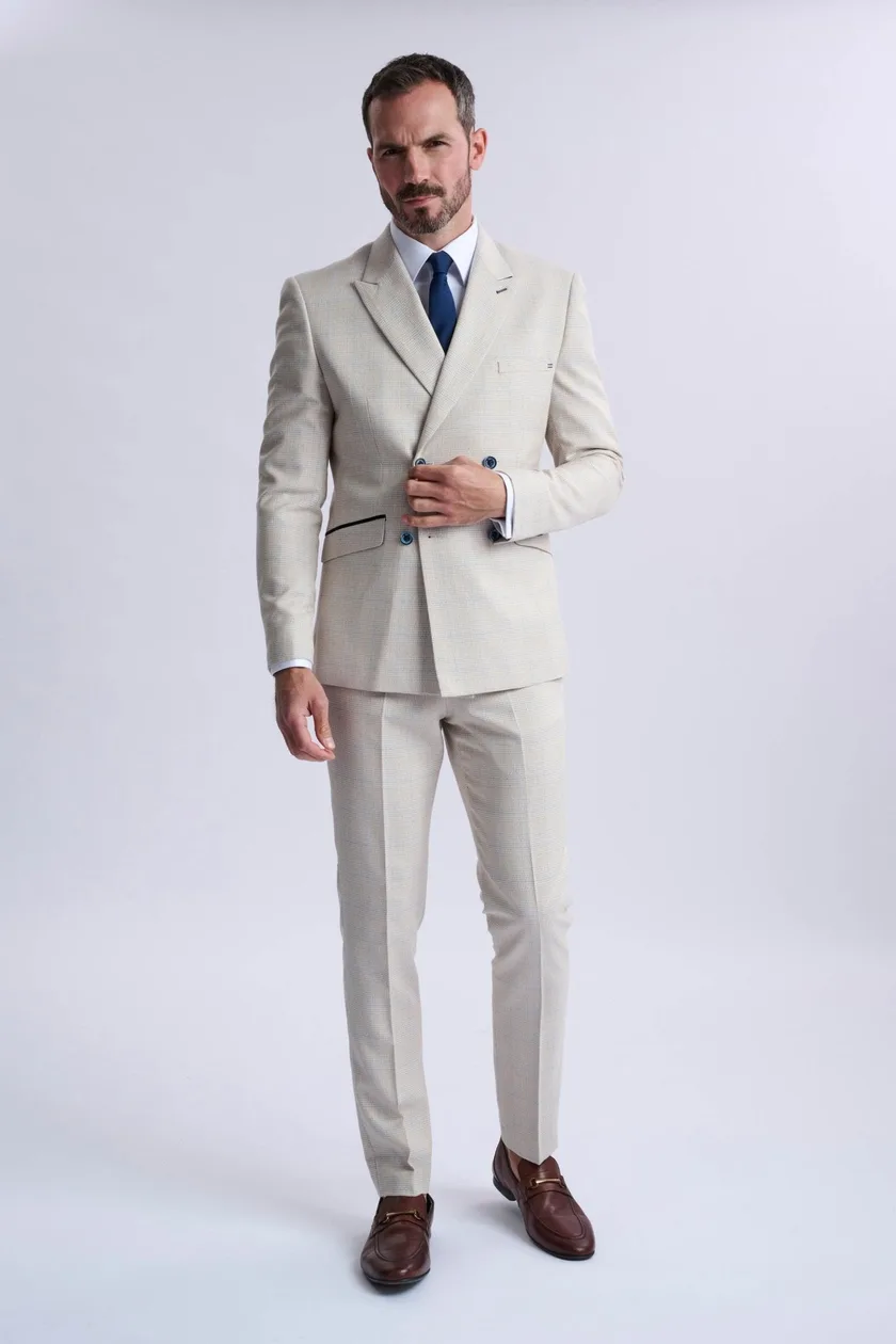 Caridi Beige Double Breasted Two Piece Suit: the shop's own photo
