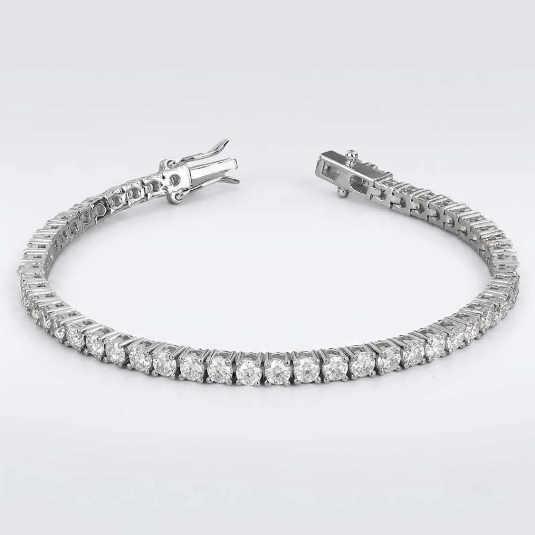 D/VVS Lab Grown Round Diamond Tennis Bracelet – 2.50ct to 8.00ct | 7" - 9k White Gold / 2.50 Carat: the shop's own photo