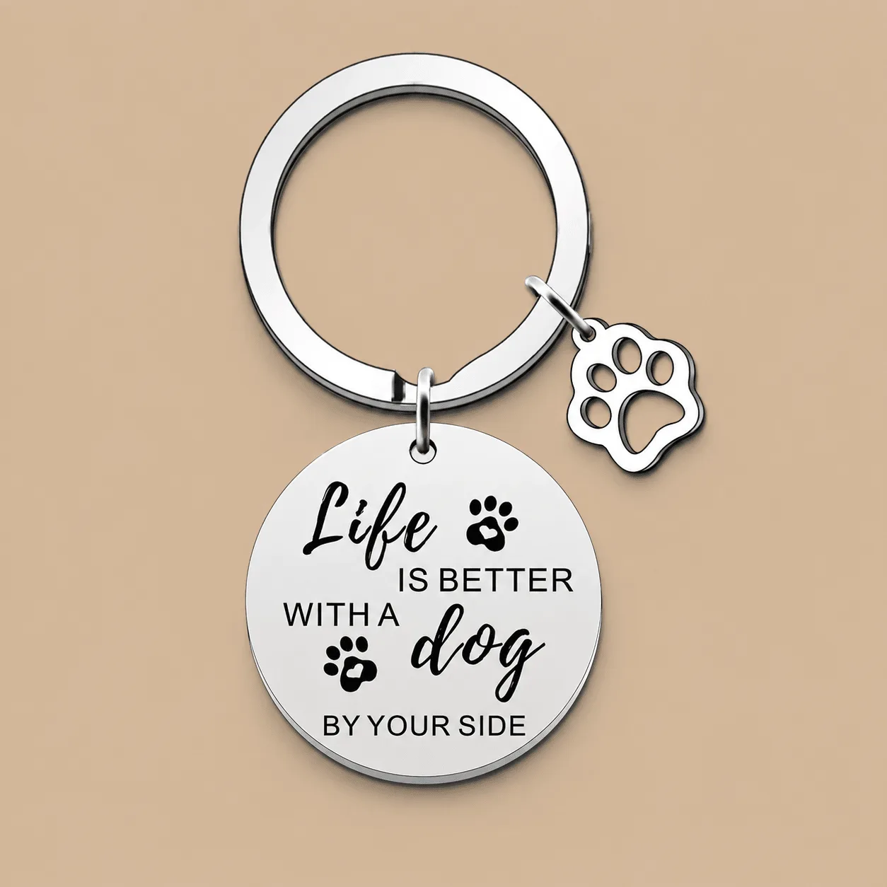 Life is Better Silver Keyring: the shop's own photo