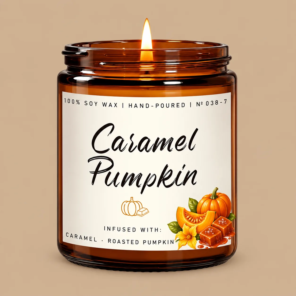 Caramel Pumpkin Scented Candle 7oz: the shop's own photo