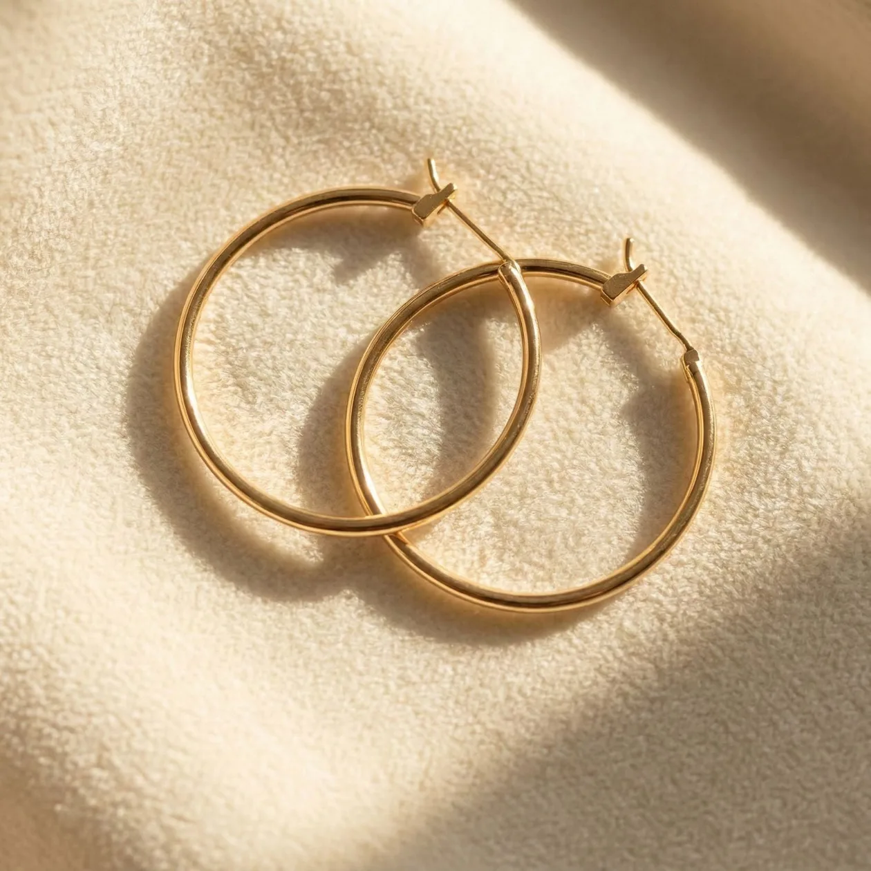 18ct Gold Filled Classic Plain Hoop Earrings: the shop's own photo