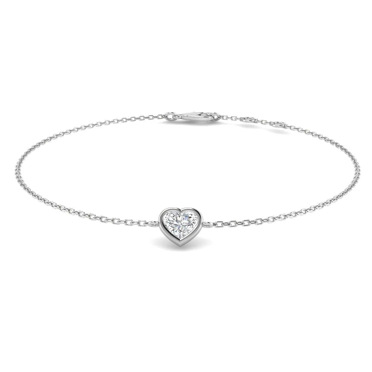 9K Solid Gold Natural Diamond Lightning Bolt Charm Bracelet – Petite Chain Bracelet - 18k Yellow Gold / 0.10 Carat / Lab Grown Diamond: the shop's own photo