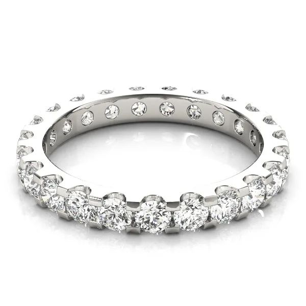 0.50-3.00ct Lab-Grown D/VVS Round Cut Diamond U-Shape Shared Prong Full Eternity Wedding Ring - 9k White Gold / 1.75 Carat: the shop's own photo