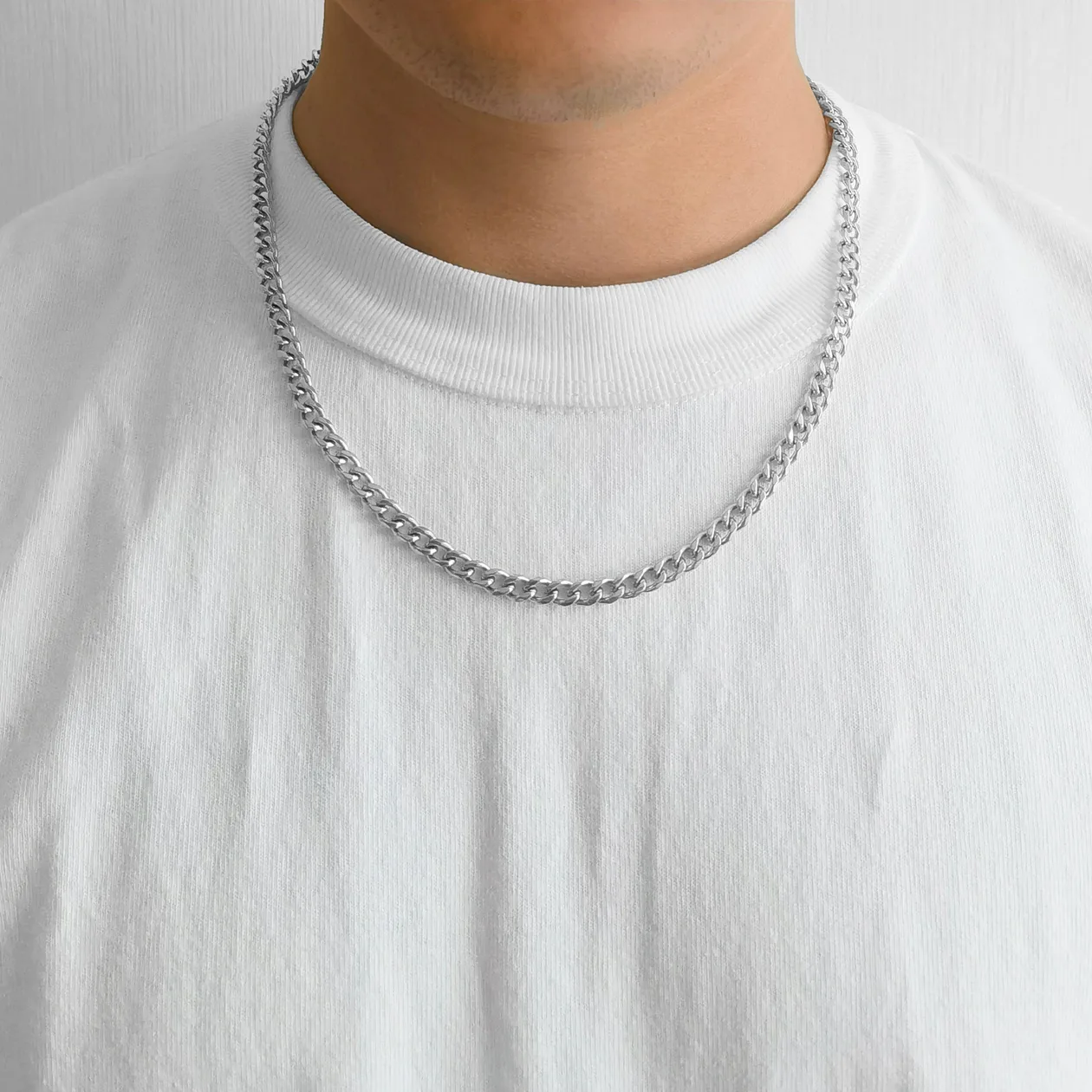 Men's 6mm Stainless Steel 7.5-8.5 Inch Curb Chain Bracelet: the shop's own photo