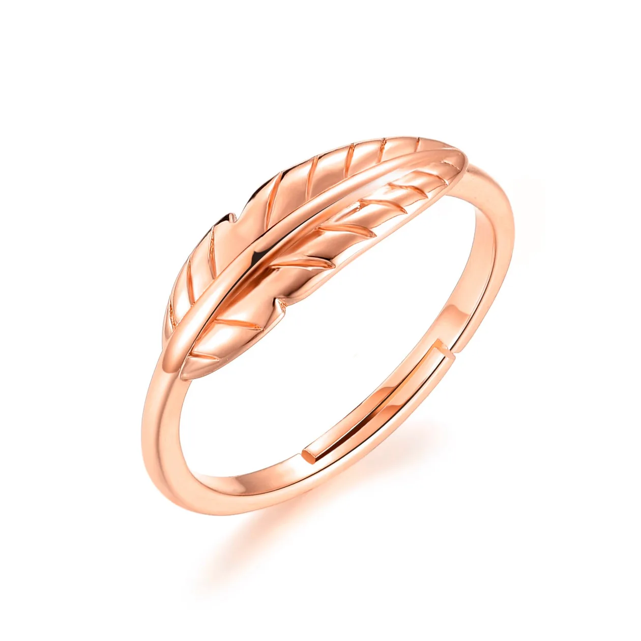 Rose Gold Plated Adjustable Feather Ring: the shop's own photo