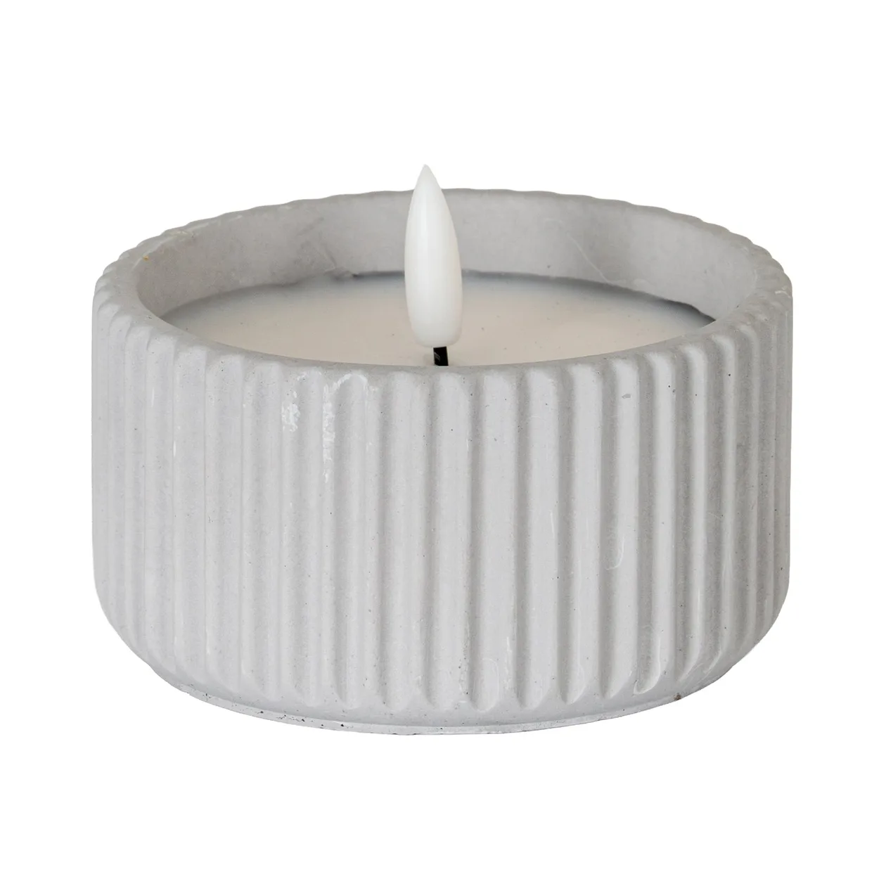 Luxe Collection Natural Glow Chalk Ribbed Small Led Candle: the shop's own photo