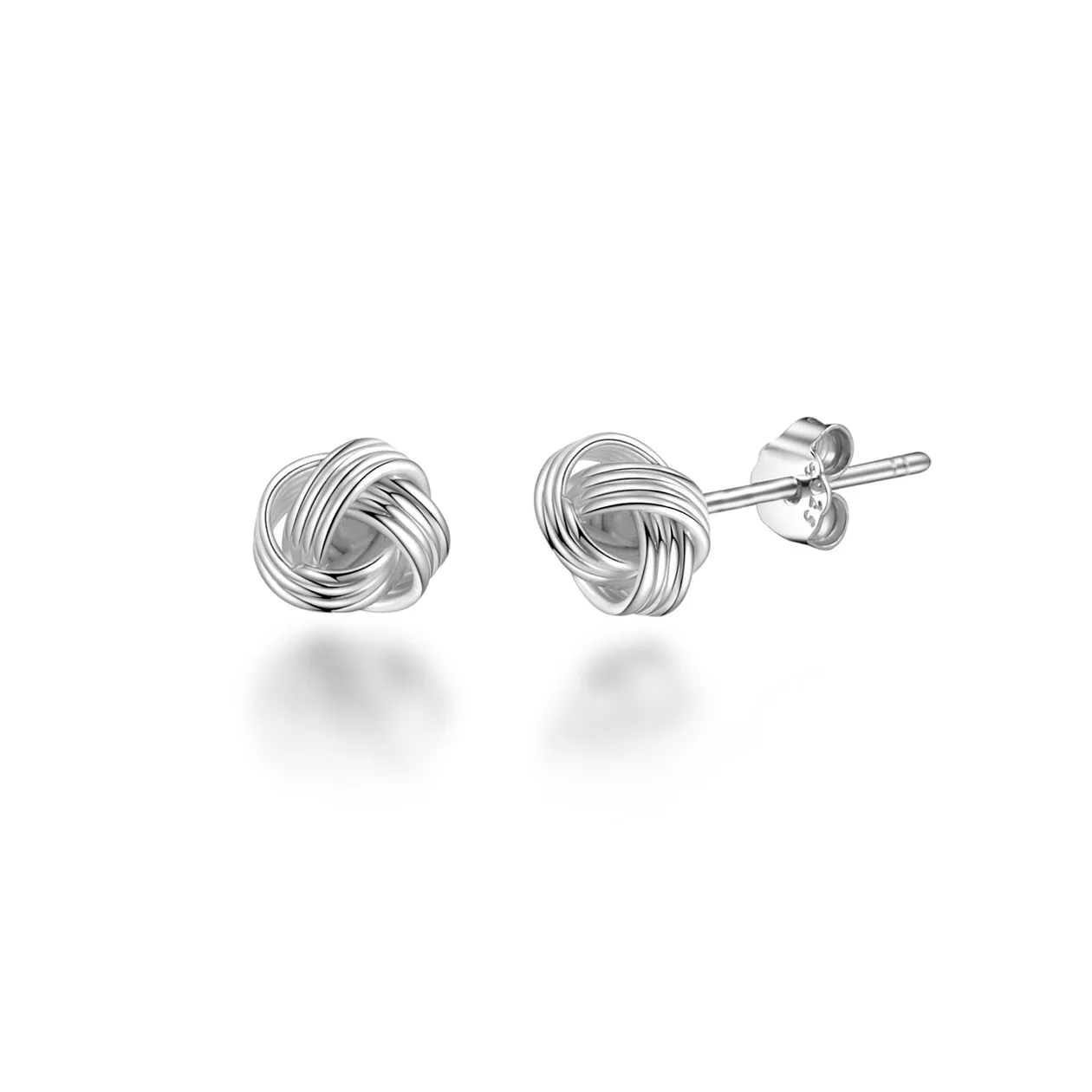 Sterling Silver 4mm Love Knot Earrings: the shop's own photo