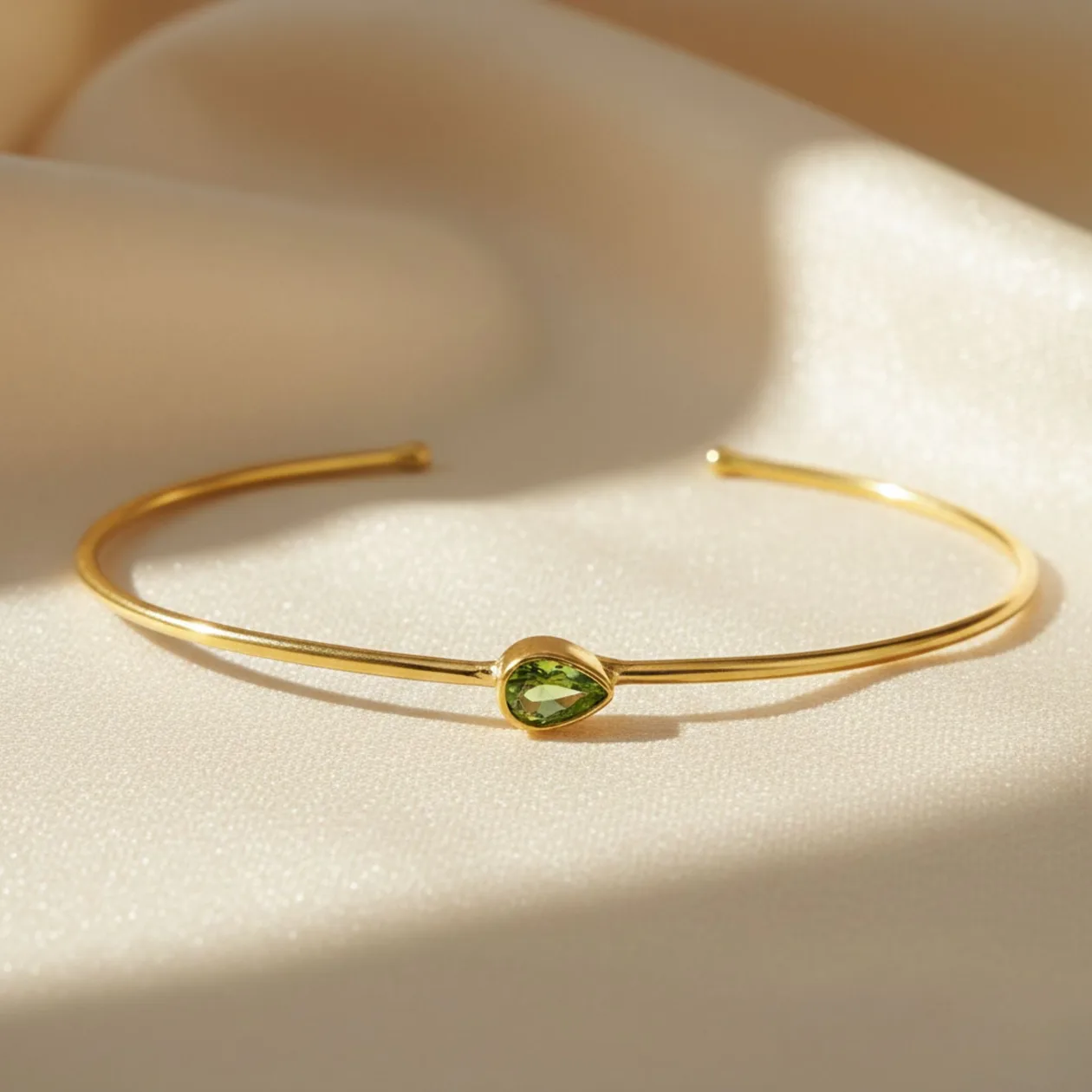 Peridot August Birthstone Gold Vermeil Plated Bangle: the shop's own photo