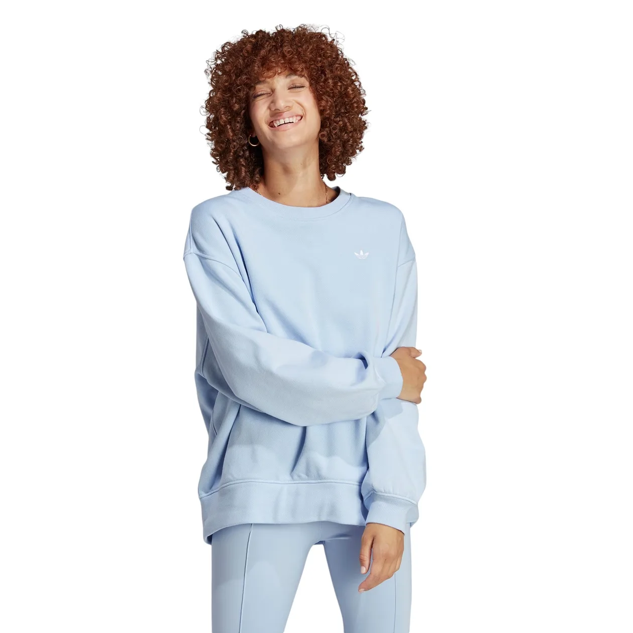adidas Originals Womens Essentials Oversized Sweatshirt - Blue | Size: S: the shop's own photo