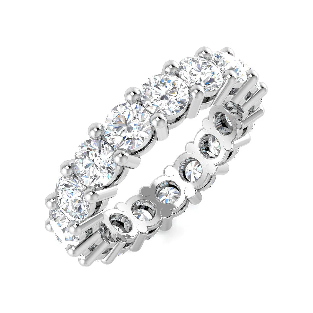 3.00 to 5.00ct Lab-Grown Round Cut D/VVS Diamond Full Eternity Ring. - 18k Yellow Gold / 4.50 Carat: the shop's own photo