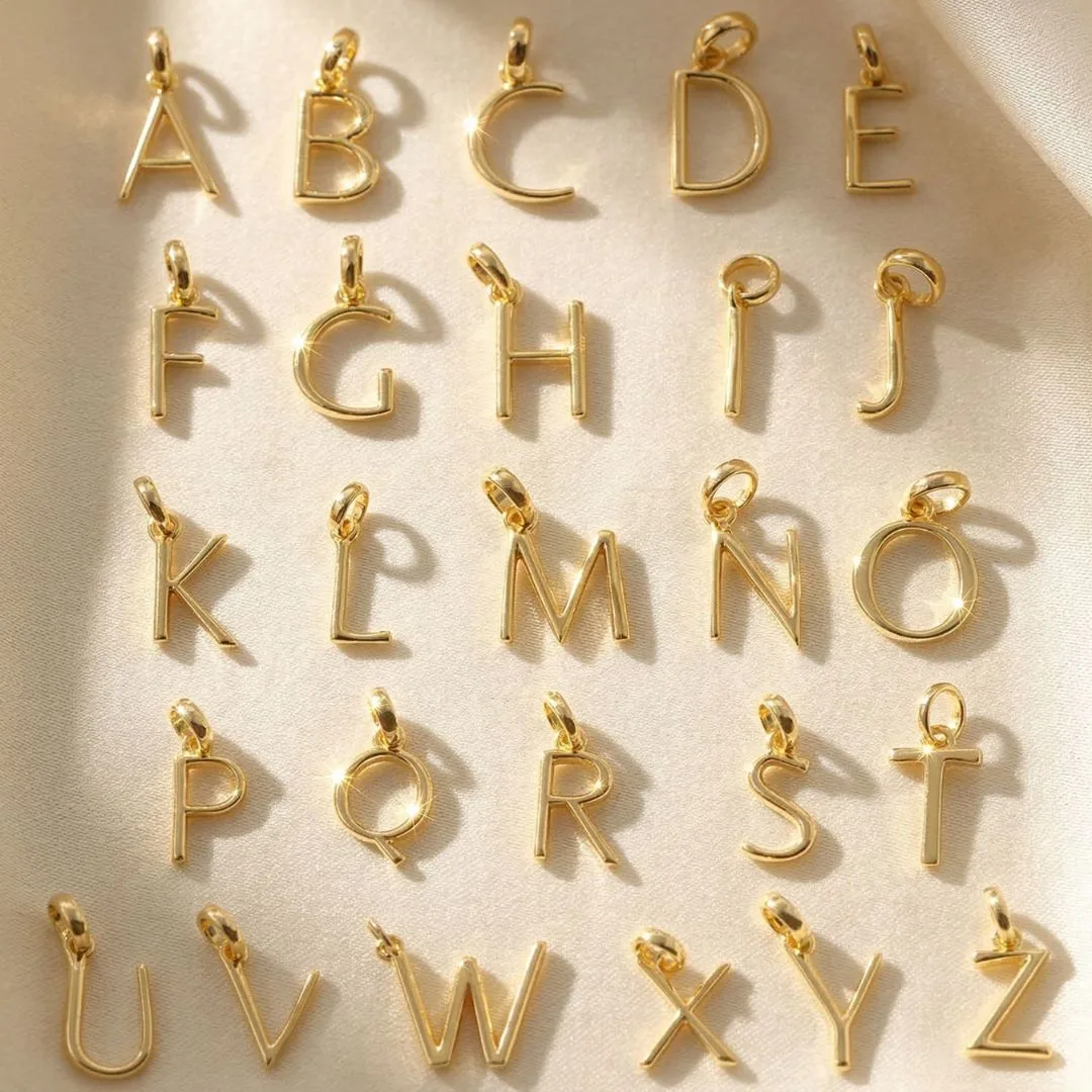 18ct Gold Vermeil Initial Pendant - M: the shop's own photo