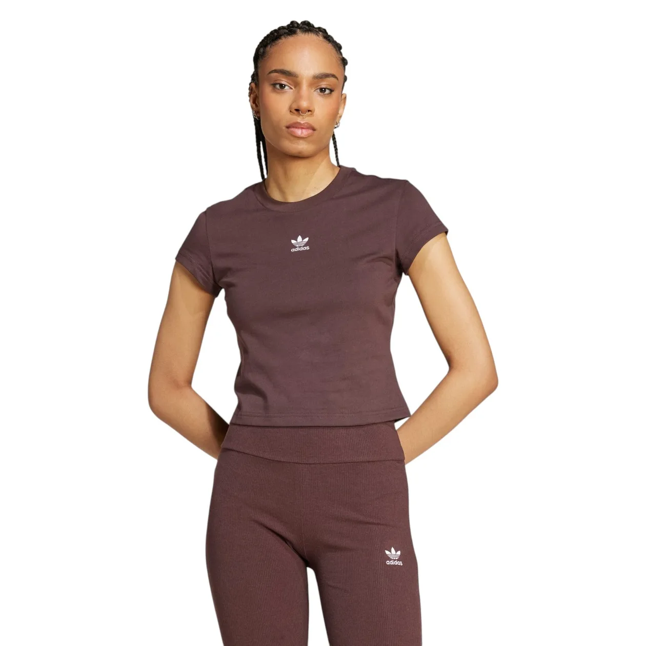 adidas Originals Women's Essentials Slim Tee - Shadow Brown | Size: S: the shop's own photo
