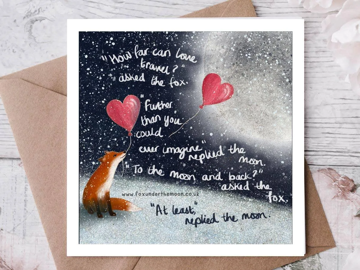 "To The Moon & Back" Love Card | Anniversary - Naked (no cello wrapping): the shop's own photo